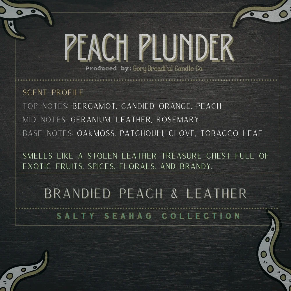 Peach Plunder Wax Melt Druzy - Brandied Peach & Leather Scent